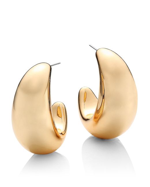 Kenneth Jay Lane Polished 14K Goldplated Chubby Tapered Hoop Earrings