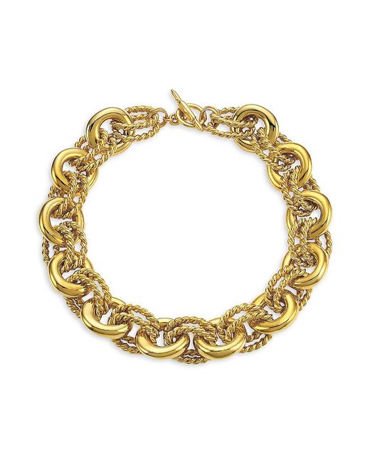 Kenneth Jay Lane Polished 22K Goldplated Double-Twist Link Collar Necklace