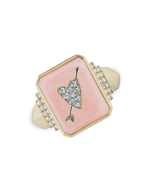 Sorellina 18K Diamond Heart Arrow Signet Ring