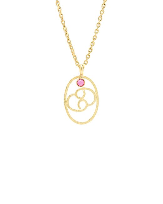 Sylvia Toledano 22K Goldplated Dyed Ruby Cancer Pendant Necklace