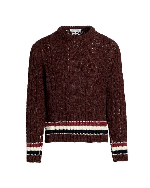 Thom Browne Donegal Tweed Filey Stitch Stripe Detail Sweater