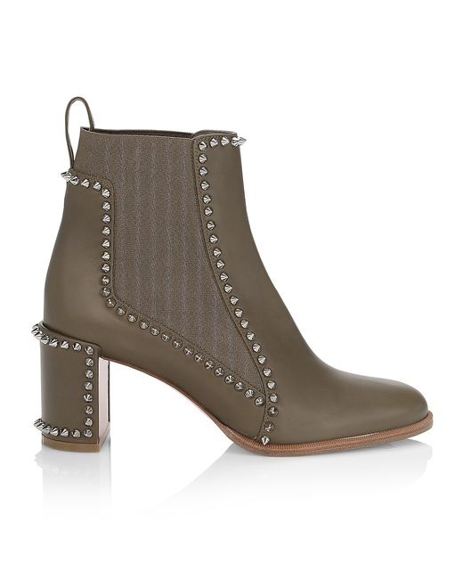 Christian Louboutin Out Line Spiked Leather Ankle Boots