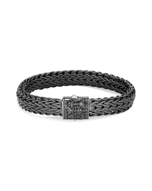 John Hardy Chain Collection Rhodium-Plated Sapphire Icon Woven Bracelet