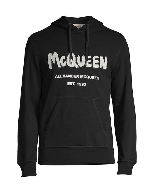 Alexander McQueen Graffiti Print Logo Hoodie