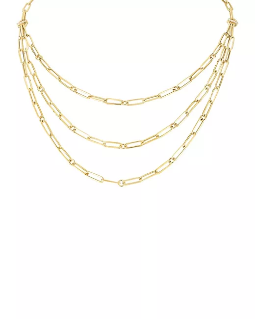 Roberto Coin 18K Diamond Triple-Strand Paperclip Chain Necklace