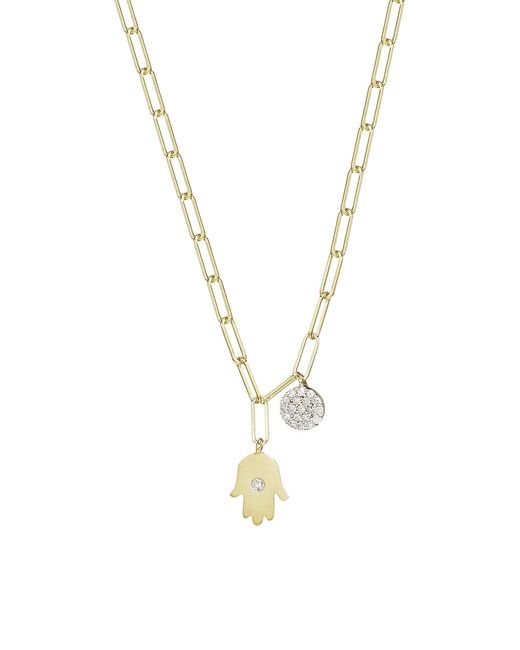 Meira T 14K White Gold Hamsa Hand Pendant Necklace