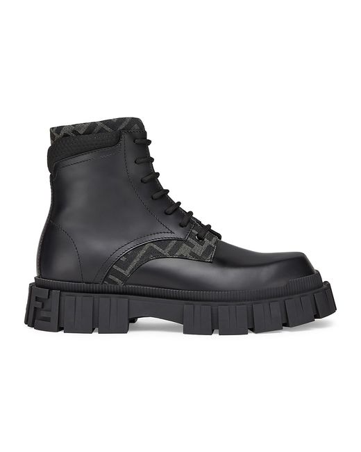 Fendi Leather FF Combat Boots