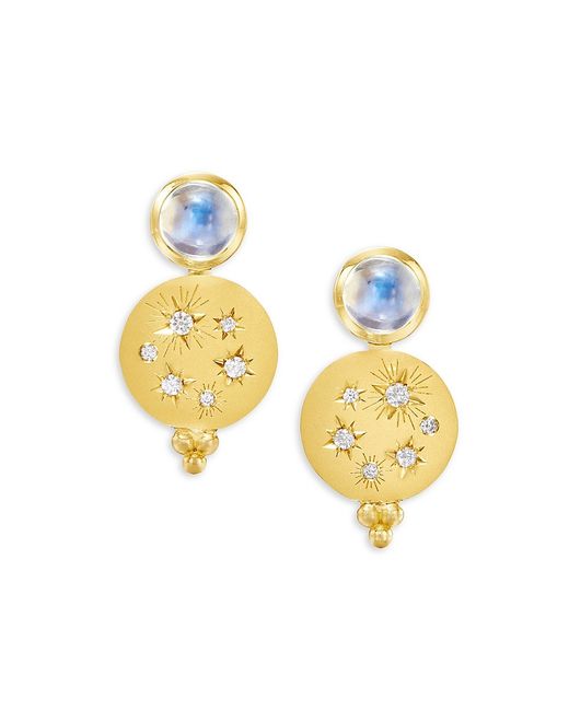 Temple St. Clair Cosmos 18K Moonstone Diamond Drop Earrings