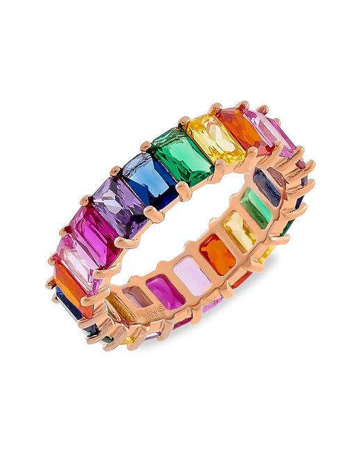Adina's Jewels 14K Plated Rainbow Cubic Zirconia Ring