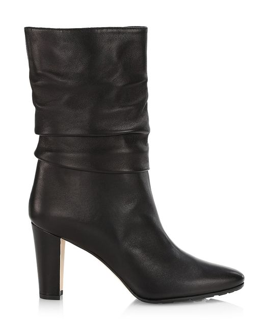 Manolo Blahnik Calasso Ruched Leather Boots
