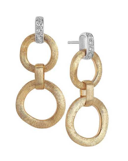 Marco Bicego Jaipur Two-Tone 18K Gold Diamond Double-Drop Earrings
