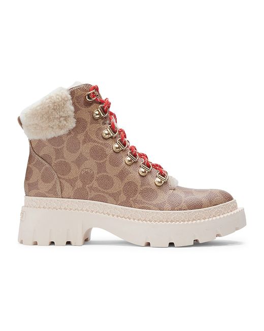 Coach Janel Signature Coated Canvas Hiking Boots