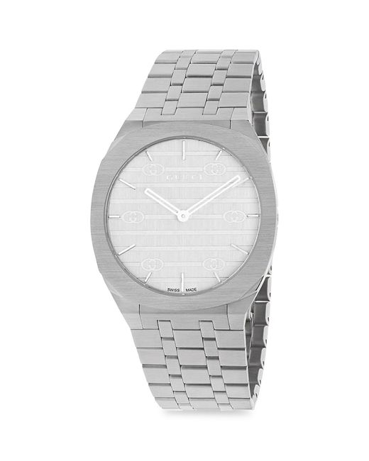 Gucci 25H Stainless Steel Bracelet Watch 38MM