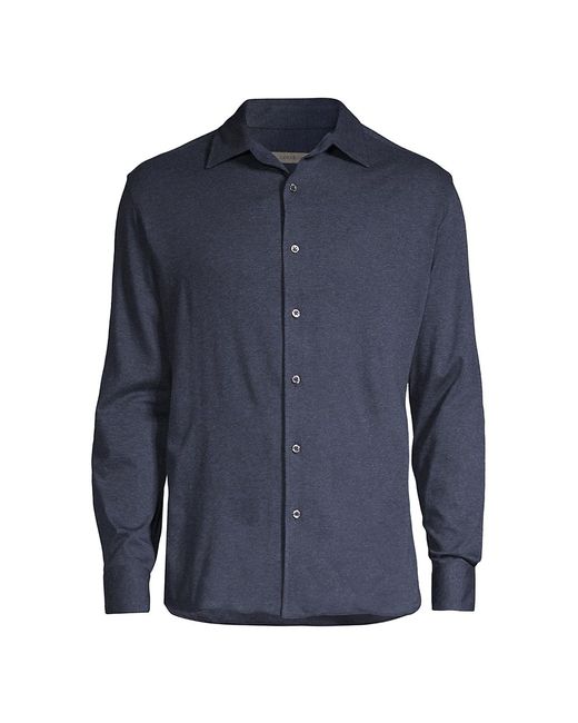 Corneliani Cotton Jersey Button-Up Shirt