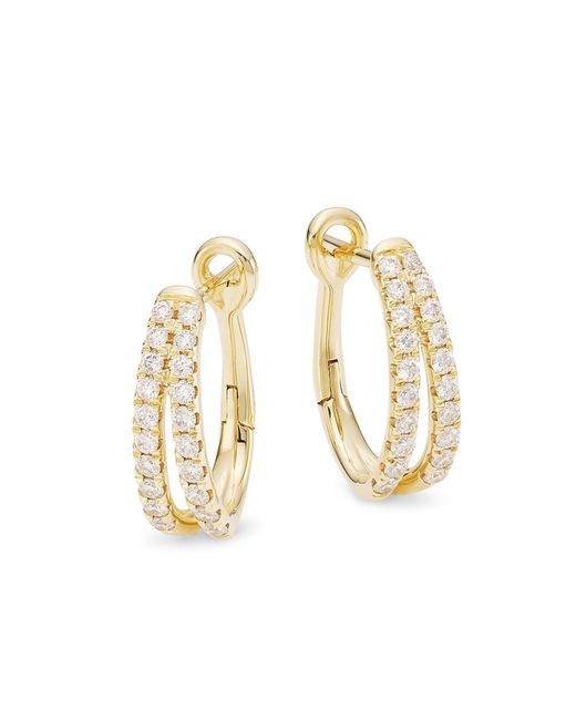 Saks Fifth Avenue Collection Eternal 14K Gold Diamond Oval Hoop Earrings