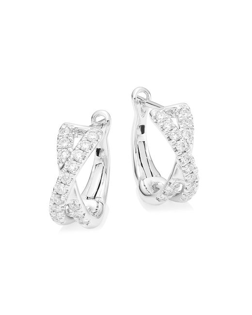 Saks Fifth Avenue Collection Eternal 14K Gold Diamond Huggie Hoop Earrings