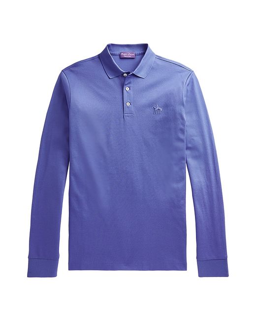 Ralph Lauren Purple Label Embroidered Long-Sleeve Polo