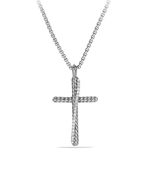 David Yurman Crossover Cross Necklace with Diamonds