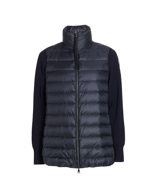 Moncler Knit-Sleeve Down Cardigan