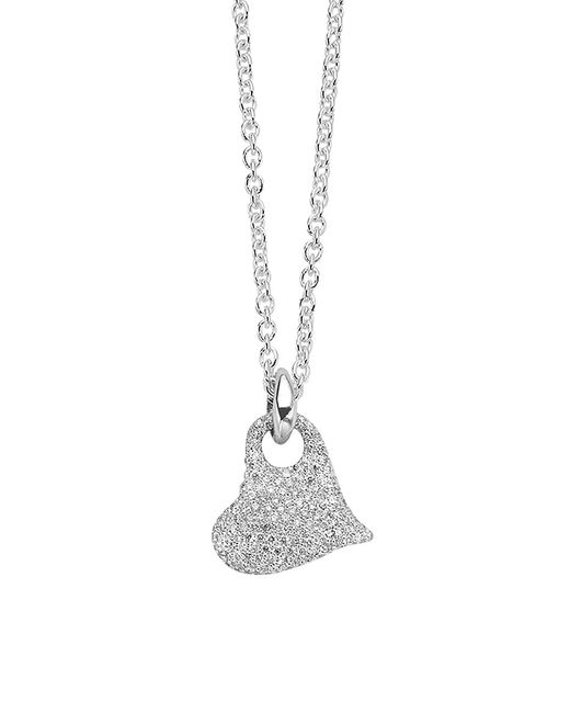 Ippolita Stardust Sterling Diamond Heart Pendant Necklace