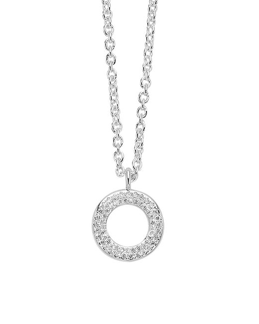 Ippolita Stardust Sterling Diamond Wavy Circle Pendant Necklace