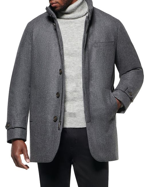 Norwegian Wool Stretch Hooded Slim-Fit Car Coat