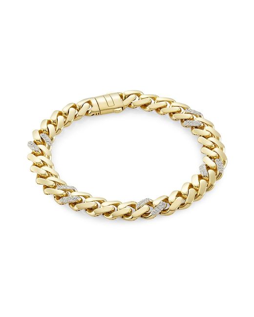 Saks Fifth Avenue Collection 14K Gold Diamond Miami Cuban Bracelet