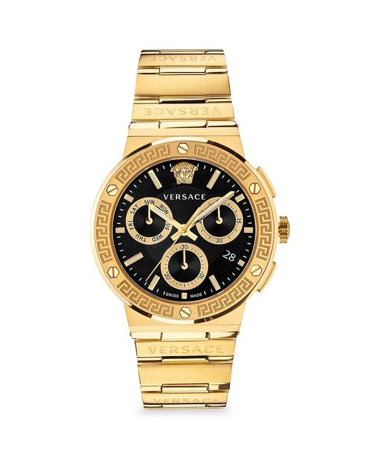 Versace Greca Logo Chrono IP Chronograph Bracelet Watch