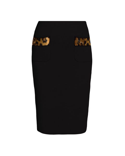Moschino Faux Fur-Trimmed Pencil Skirt