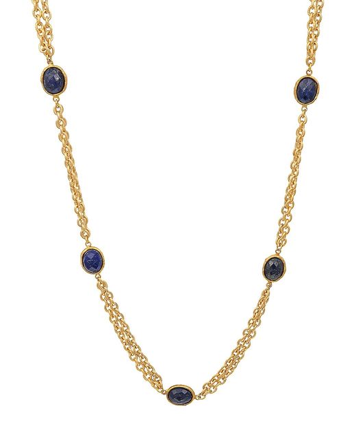 Sylvia Toledano Two Pierres Dots 22K Gold-Plated Lazuli Long Necklace