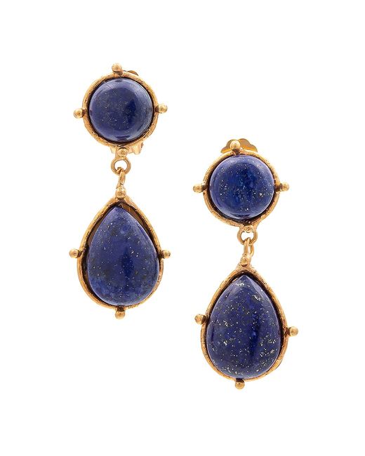 Sylvia Toledano Two Pierres Dots 22K Gold-Plated Lazuli Drop Earrings