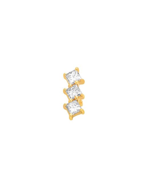 EF Collection 14K Diamond Triple Princess Stud Earring