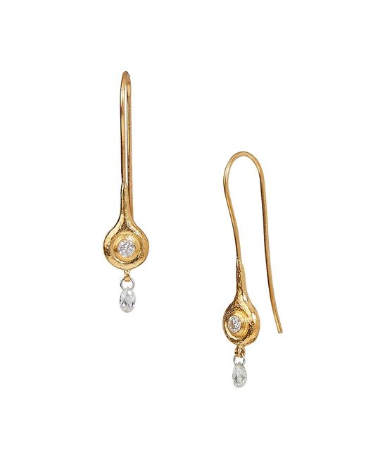 Gurhan Droplet 24K Gold Diamond Drop Earrings