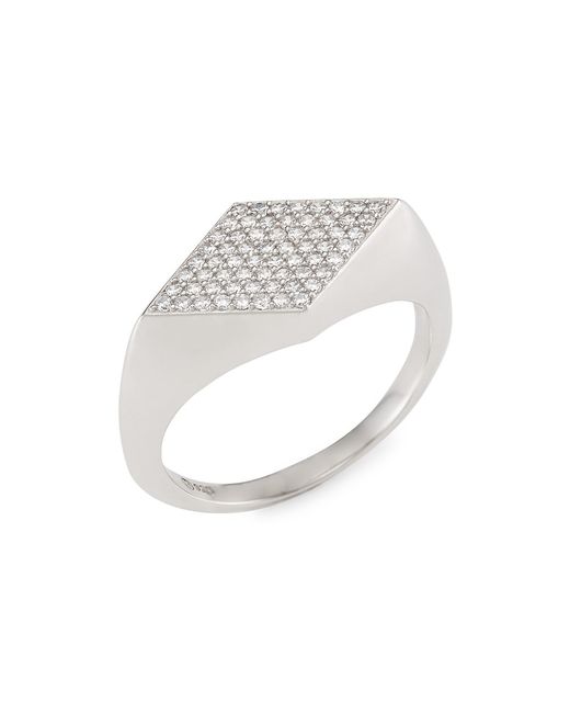 Adriana Orsini Daytime Plated Diamond Signet Ring