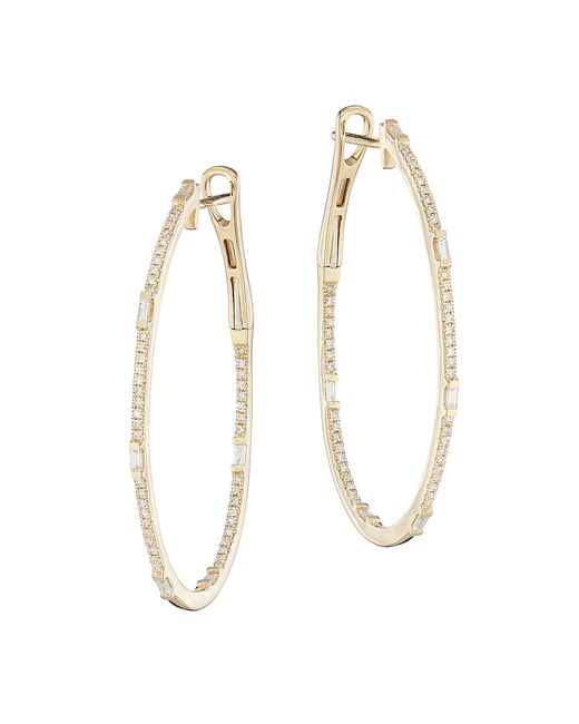 Saks Fifth Avenue Collection 14K Diamond Oval Hoop Earrings