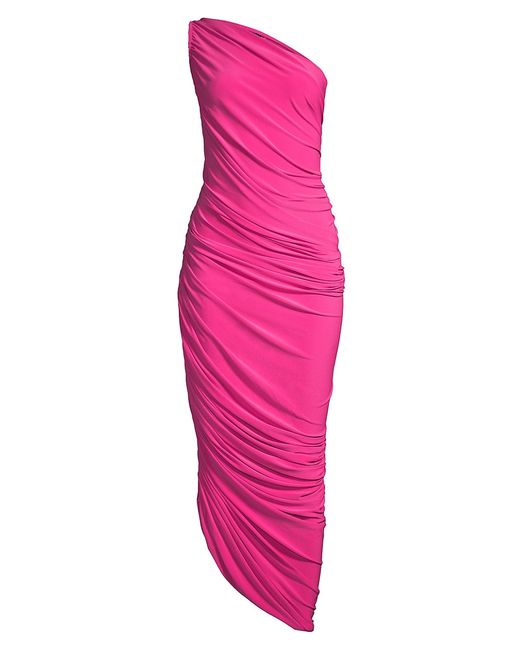 Norma Kamali Diana Asymmetric Ruched Gown
