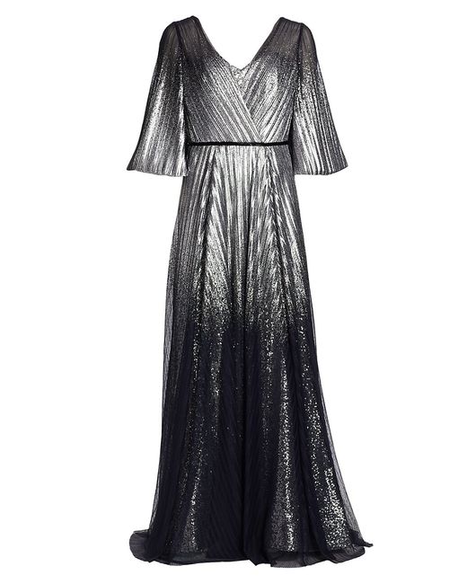 Rene Ruiz Collection Metallic Pleated Gown