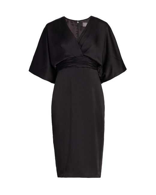 Theia Kimono-Sleeve Satin Dress