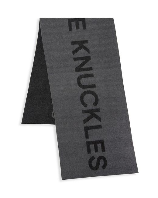 Moose Knuckles Cashmere Blend Contrast Logo Scarf
