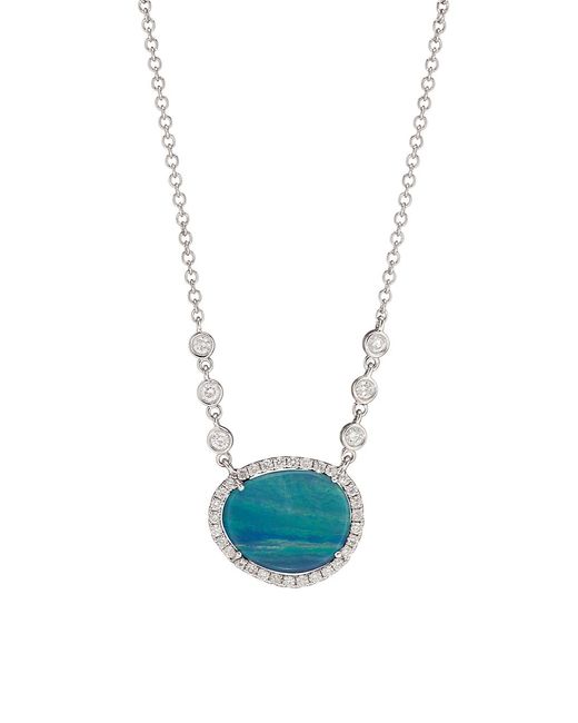 Meira T 14K Australian Opal Diamond Pendant Necklace