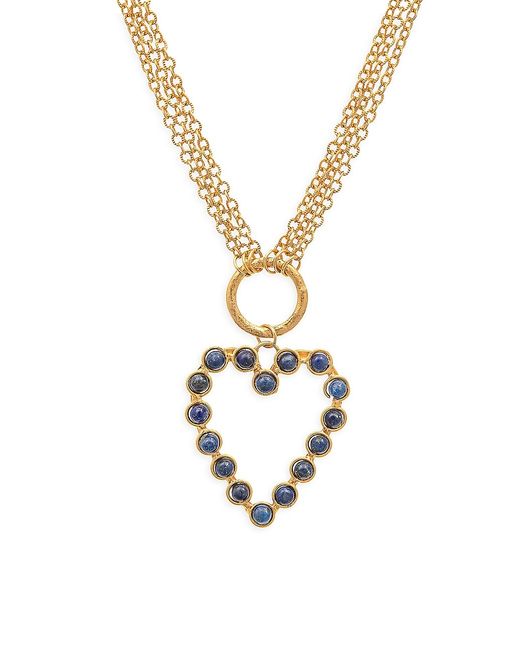 Sylvia Toledano Love 22K Plated Lapis Lazuli Heart Pendant Necklace