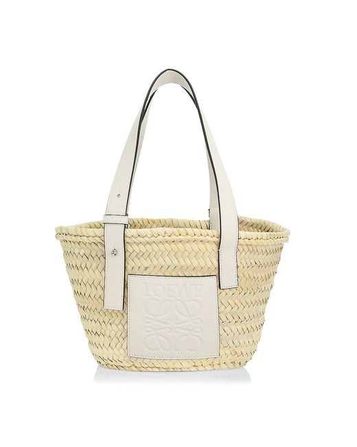 Loewe Leather-Trimmed Woven Basket Bag