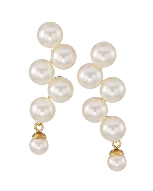 Jennifer Behr Marcella 18K Plated Glass Pearl Drop Earrings