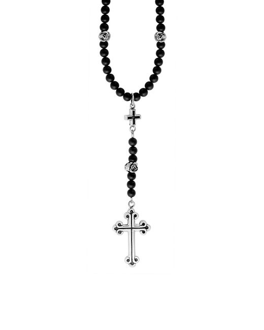 King Baby Studio Onyx Beaded Cross Rosary