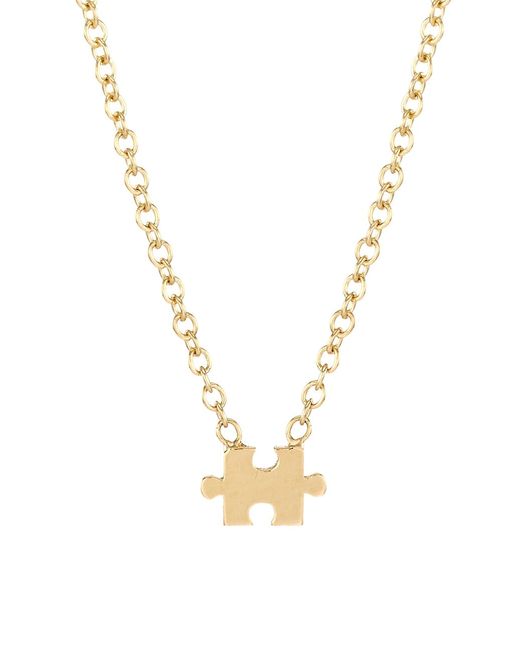 Zoe Chicco Itty Bitty Symbols 14K Gold Puzzle Piece Necklace