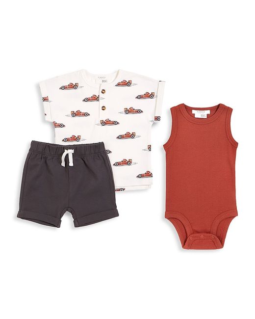 FIRSTS by petit lem Baby Boys Firsts 3-Piece Top Bodysuit Shorts Set