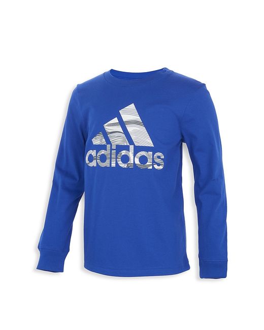 Adidas Little Boys Warped Camo-Print Long-Sleeve T-Shirt