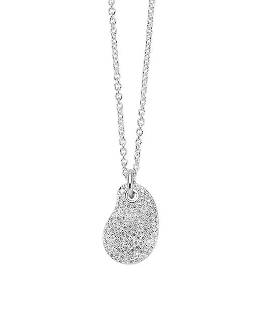 Ippolita Stardust Sterling Diamond Kidney Bean Pendant Necklace
