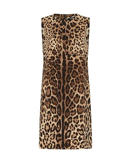 Dolce & Gabbana Sleeveless Leopard Print Minidress
