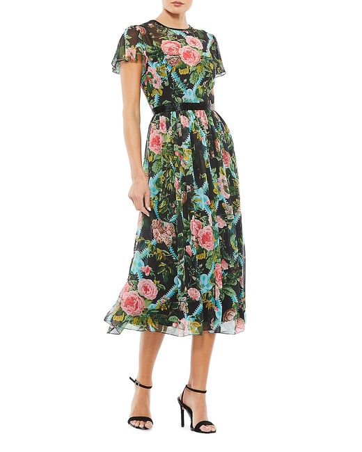 Mac Duggal Floral Midi Dress